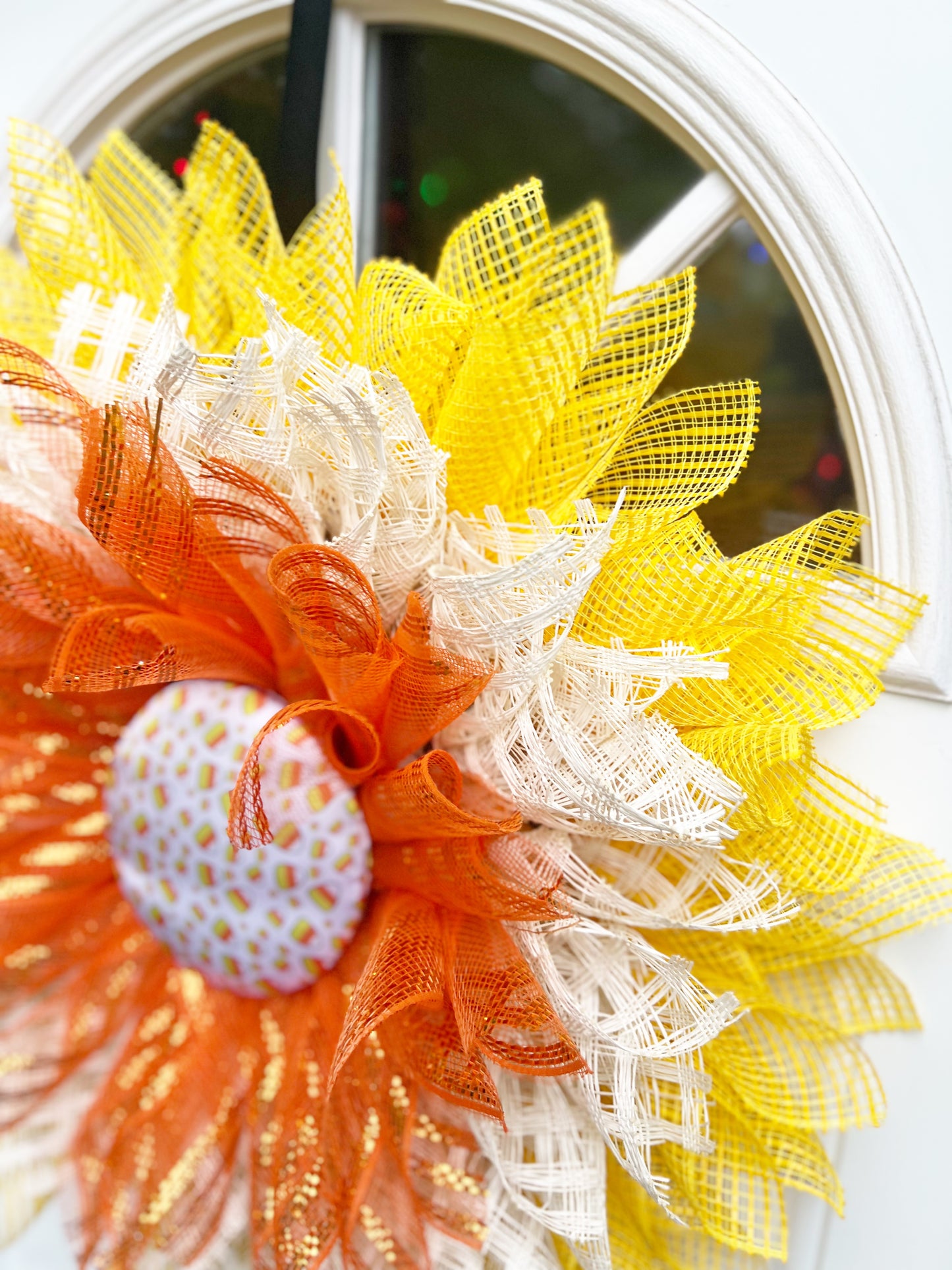 Candy Corn Flower Petal Wreath