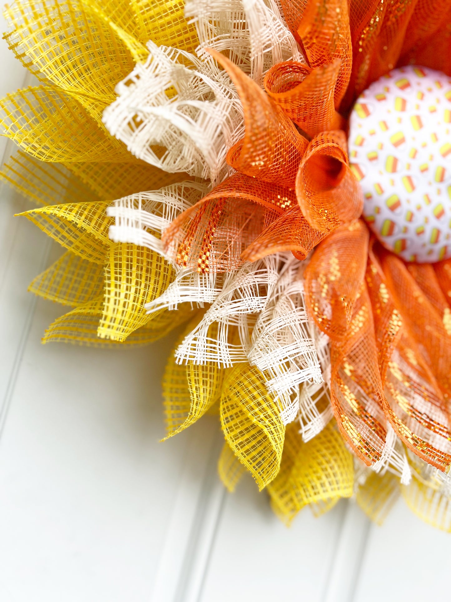 Candy Corn Flower Petal Wreath