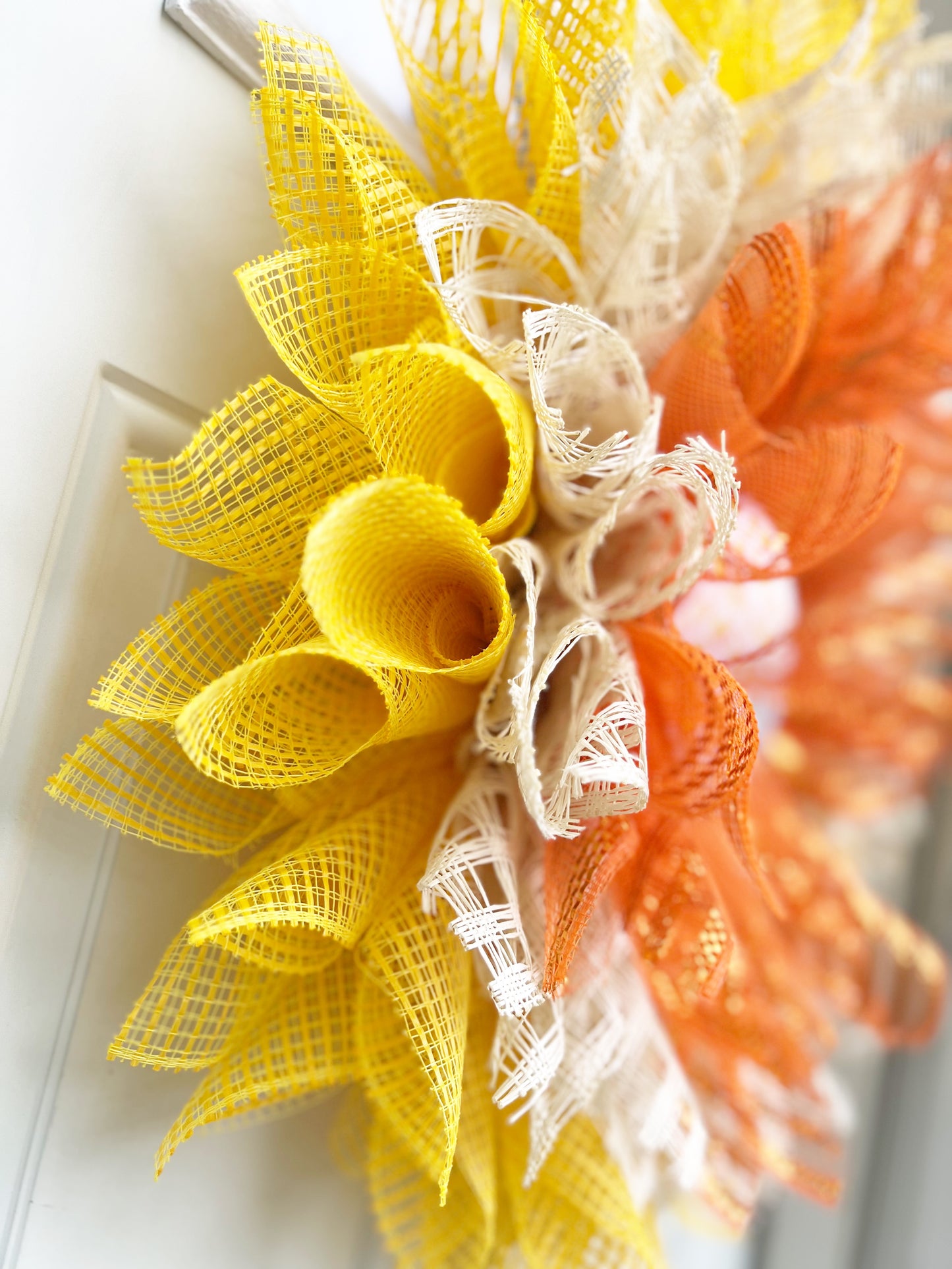 Candy Corn Flower Petal Wreath