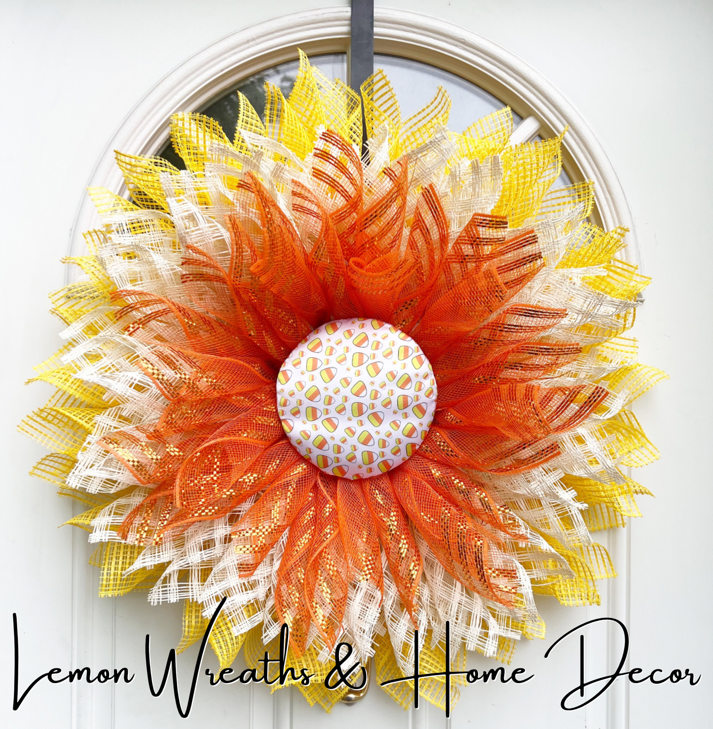 Candy Corn Flower Petal Wreath