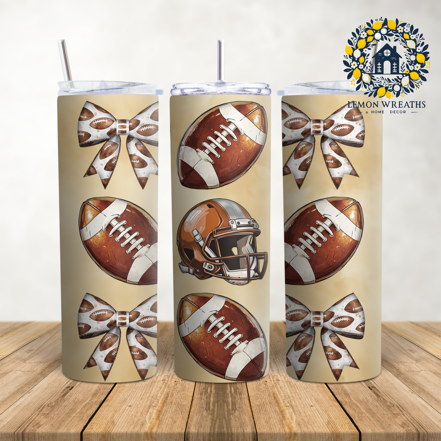 Footballs and Bows 20oz Tumbler