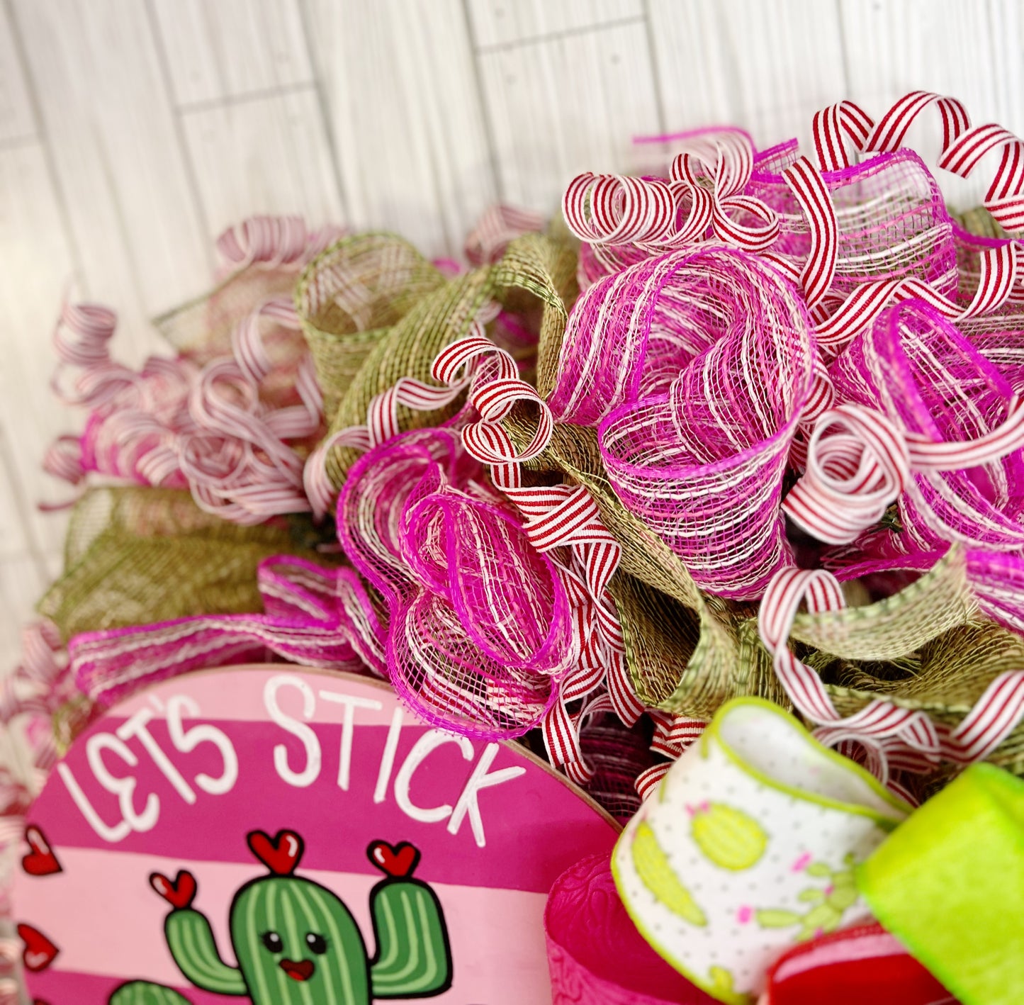 Let’s Stick Together Cactus Wreath
