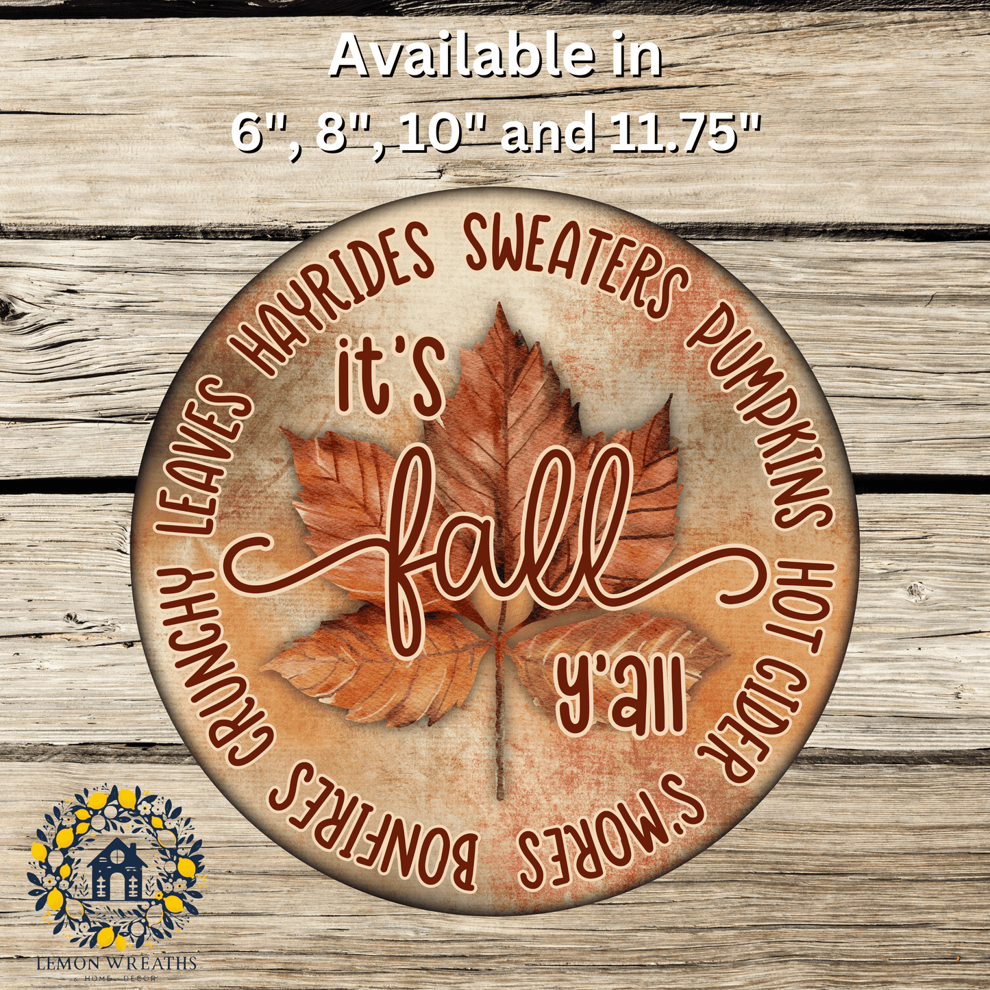 It's Fall Ya'll Maple Leaf Metal Sign