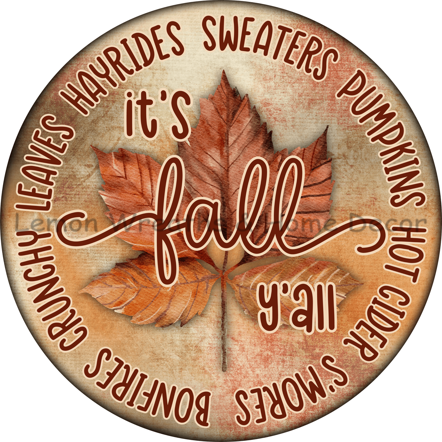 It's Fall Ya'll Maple Leaf Metal Sign