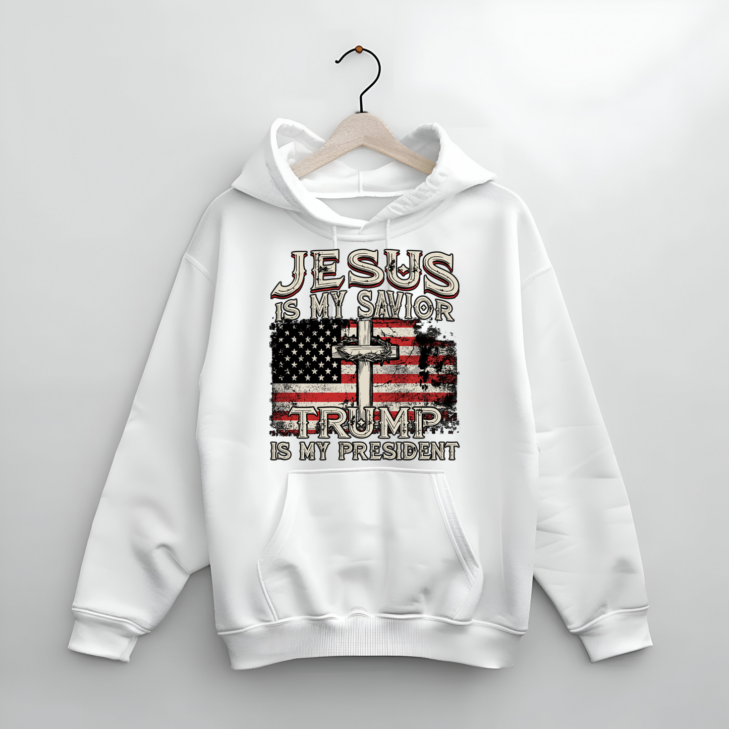 Jesus Is My Savior Trump Is My President Unisex Hooded Sweatshirt