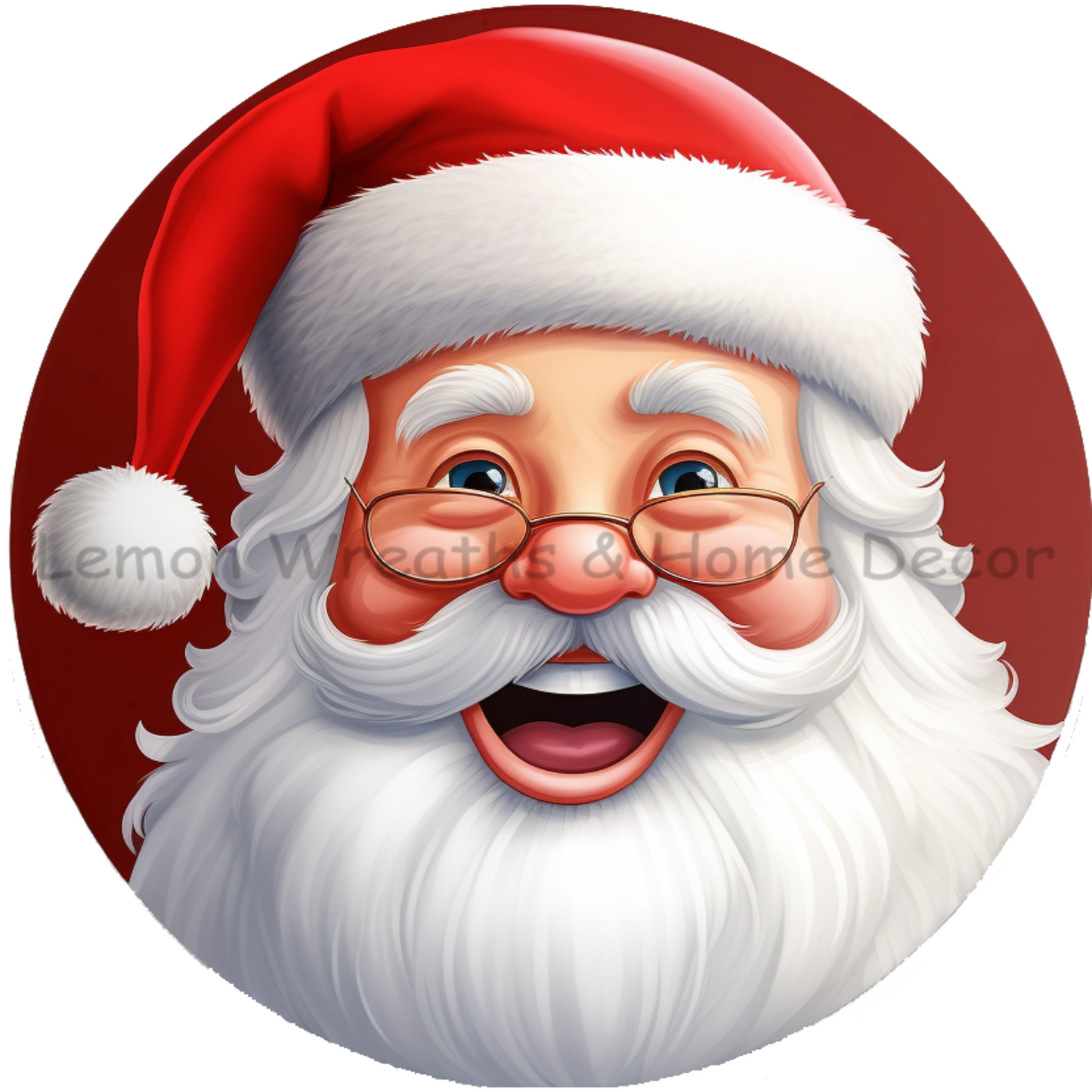 Jolly Santa With Glasses Metal Sign