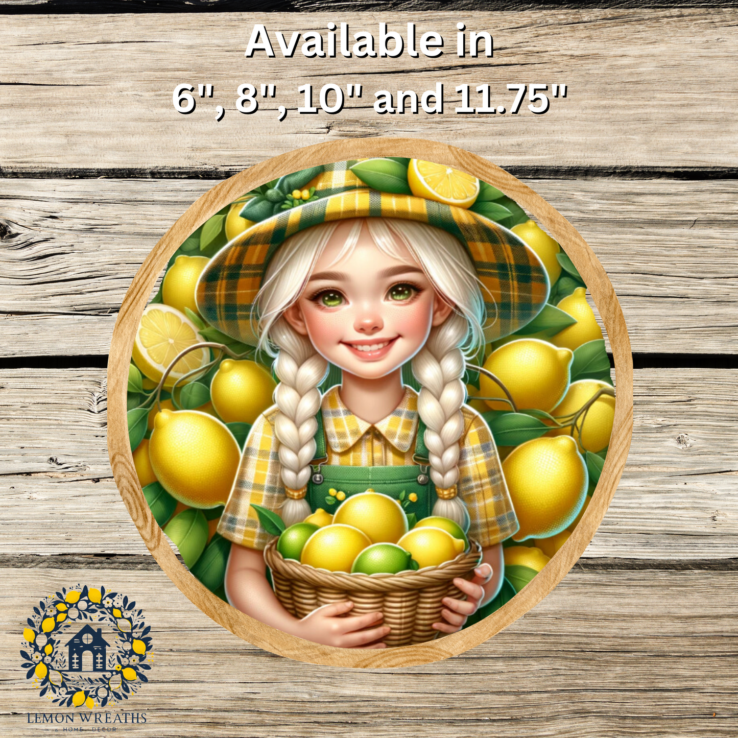 Fruitful Seasons Lemon Girl Metal Sign
