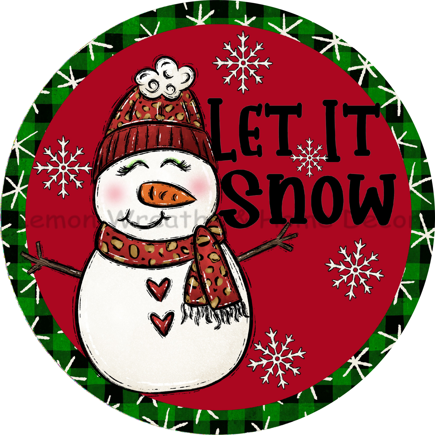 Whimsical Snowman Let It Snow Metal Sign