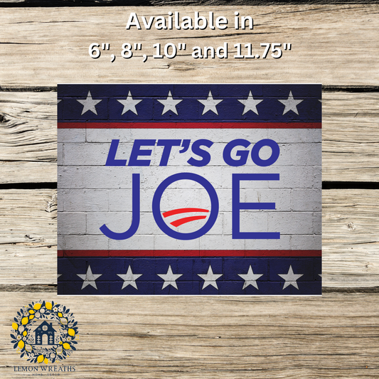 Let's Go Joe Star Border Metal Sign