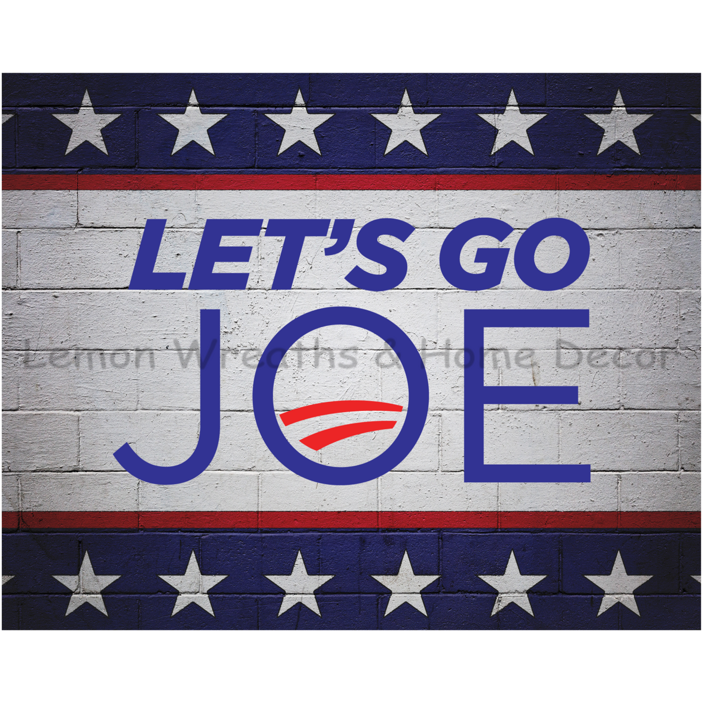 Let's Go Joe Star Border Metal Sign