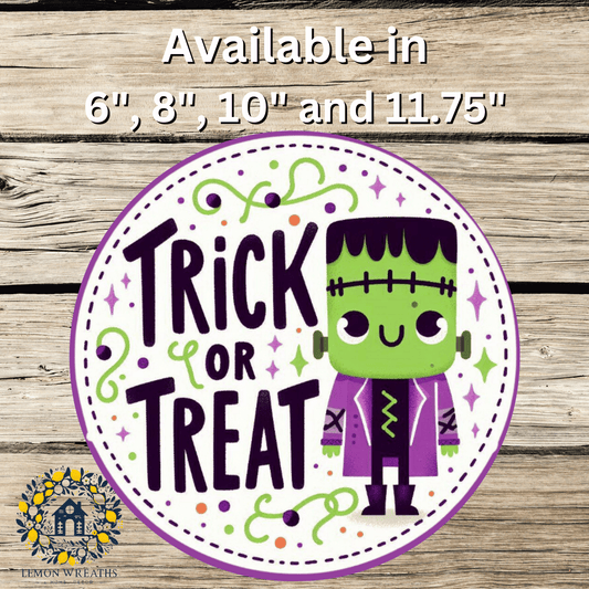 Li'l Frankie's Trick or Treat Metal Sign