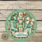 Merry Christmas Nutcracker Mint Green & Gold Metal Sign