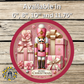 Merry Christmas Nutcracker Pink & Gold Metal Sign