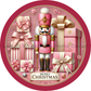 Merry Christmas Nutcracker Pink & Gold Metal Sign