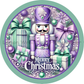 Merry Christmas Nutcracker Lavender & Mint Green Metal Sign