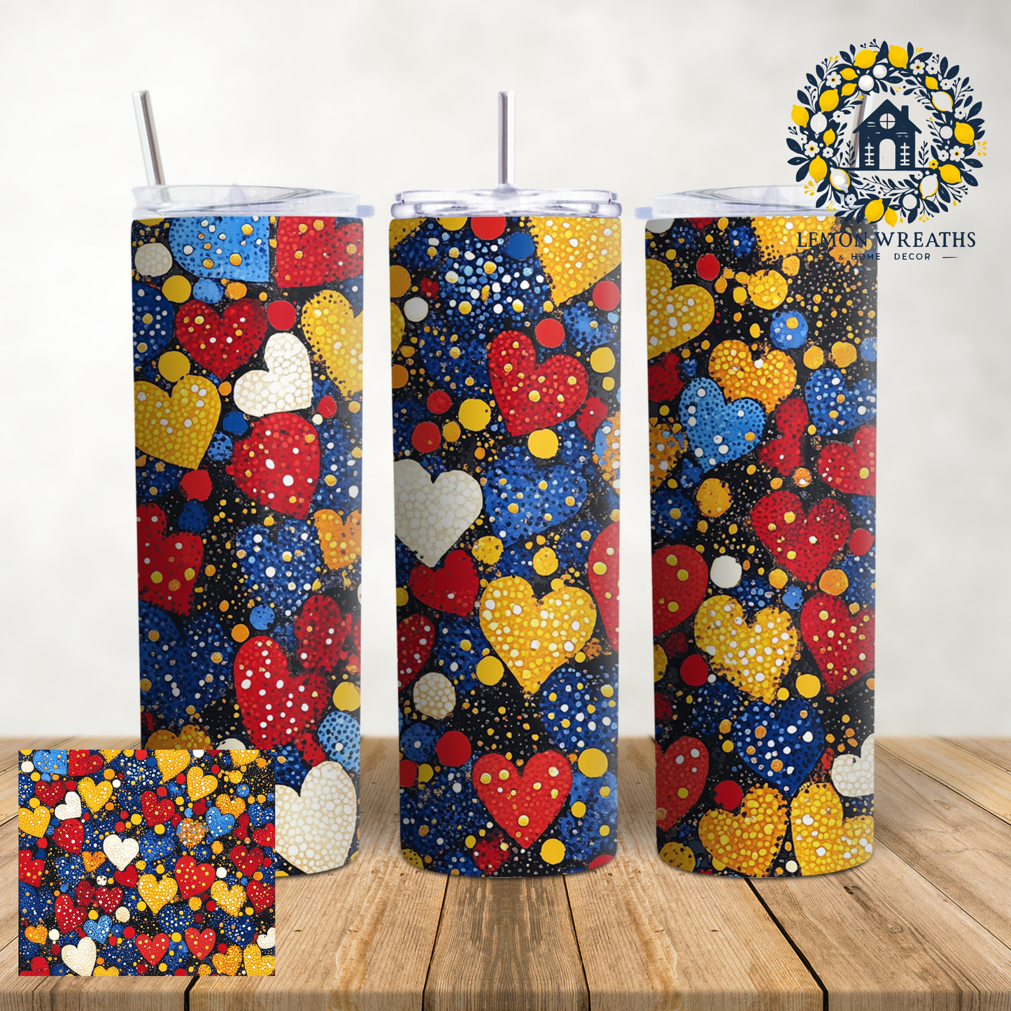 Mosaic Hearts 20oz Tumbler