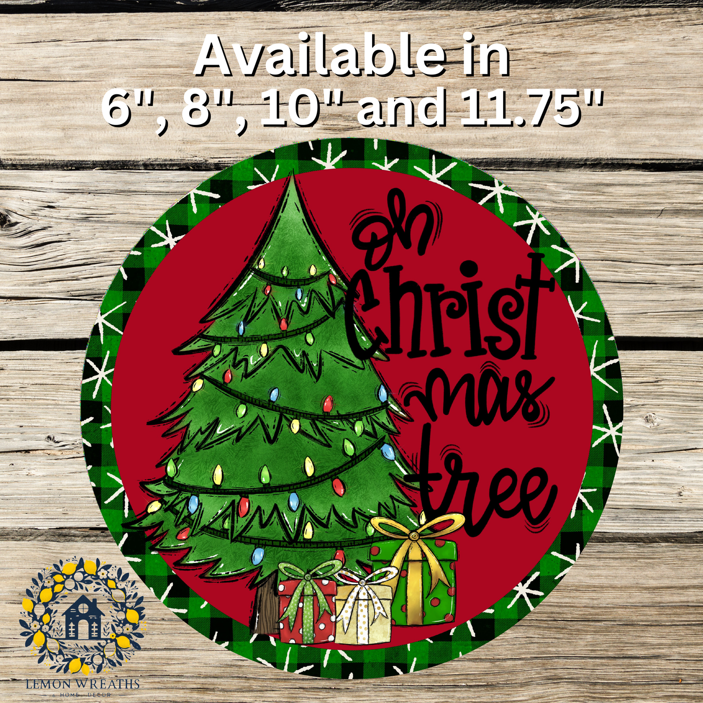 Whimsical Oh Christmas Tree Metal Sign