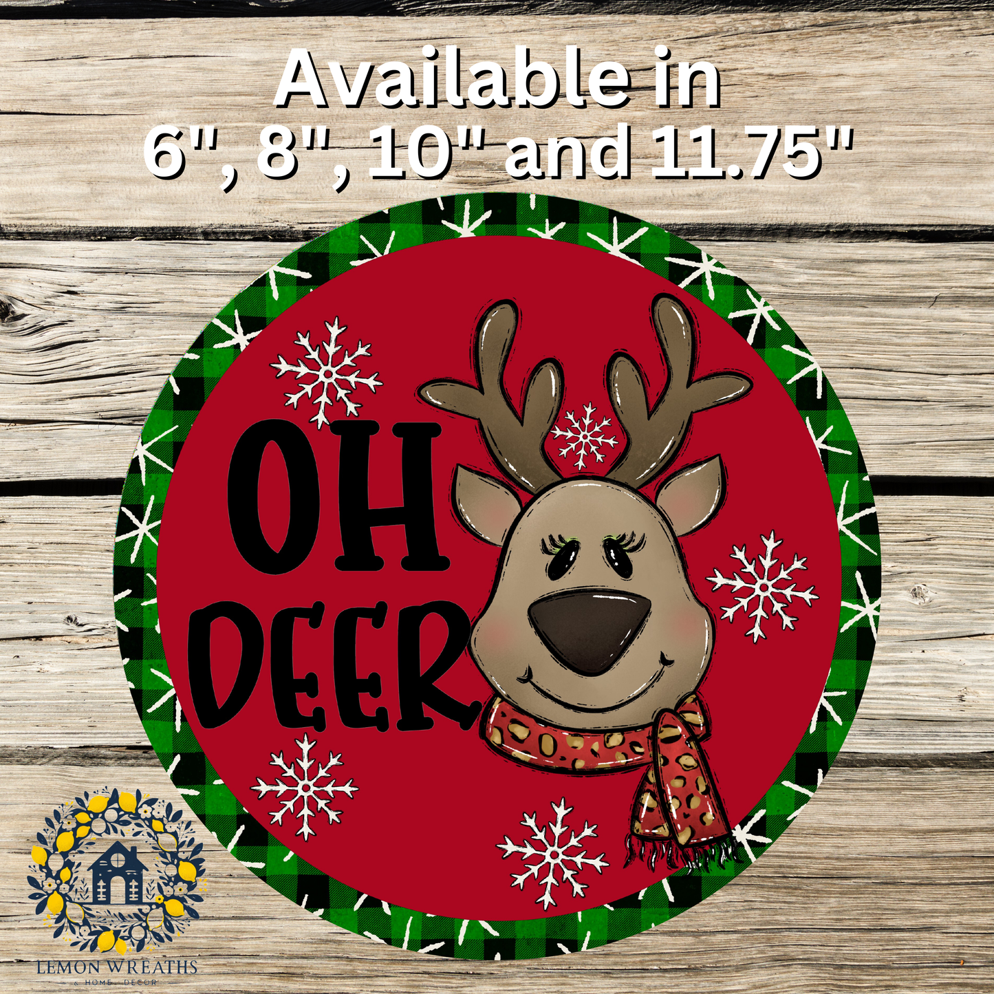 Whimsical Oh Deer Reindeer Metal Sign (Copy)