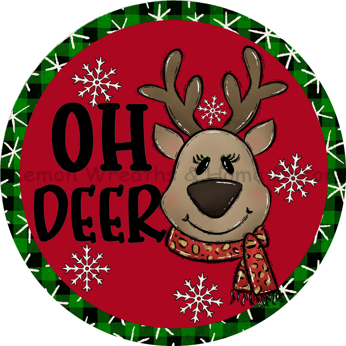 Whimsical Oh Deer Reindeer Metal Sign (Copy)