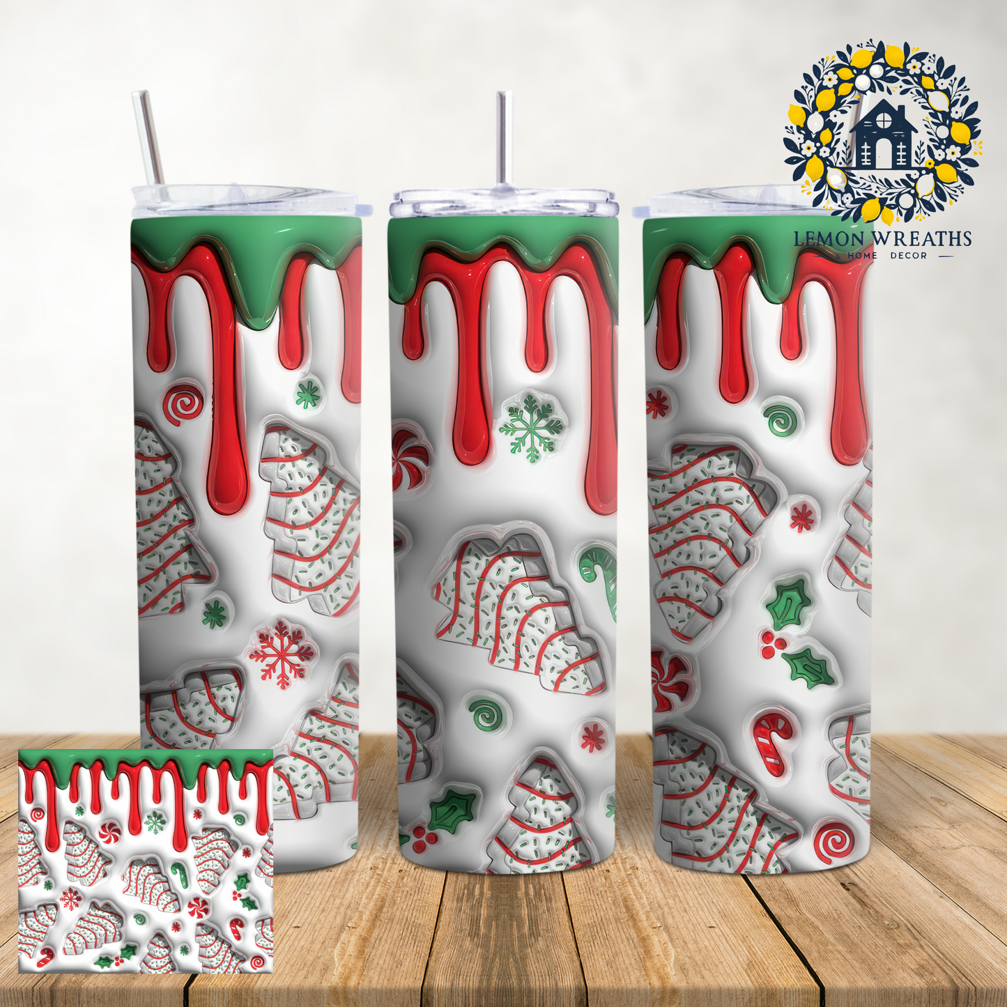 Puffy Christmas Tree Cakes 20oz Tumbler