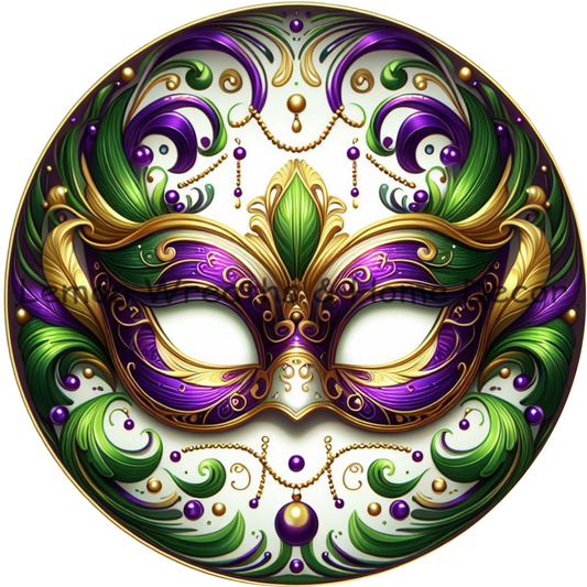 Purple Mardi Gras Mask Metal Sign