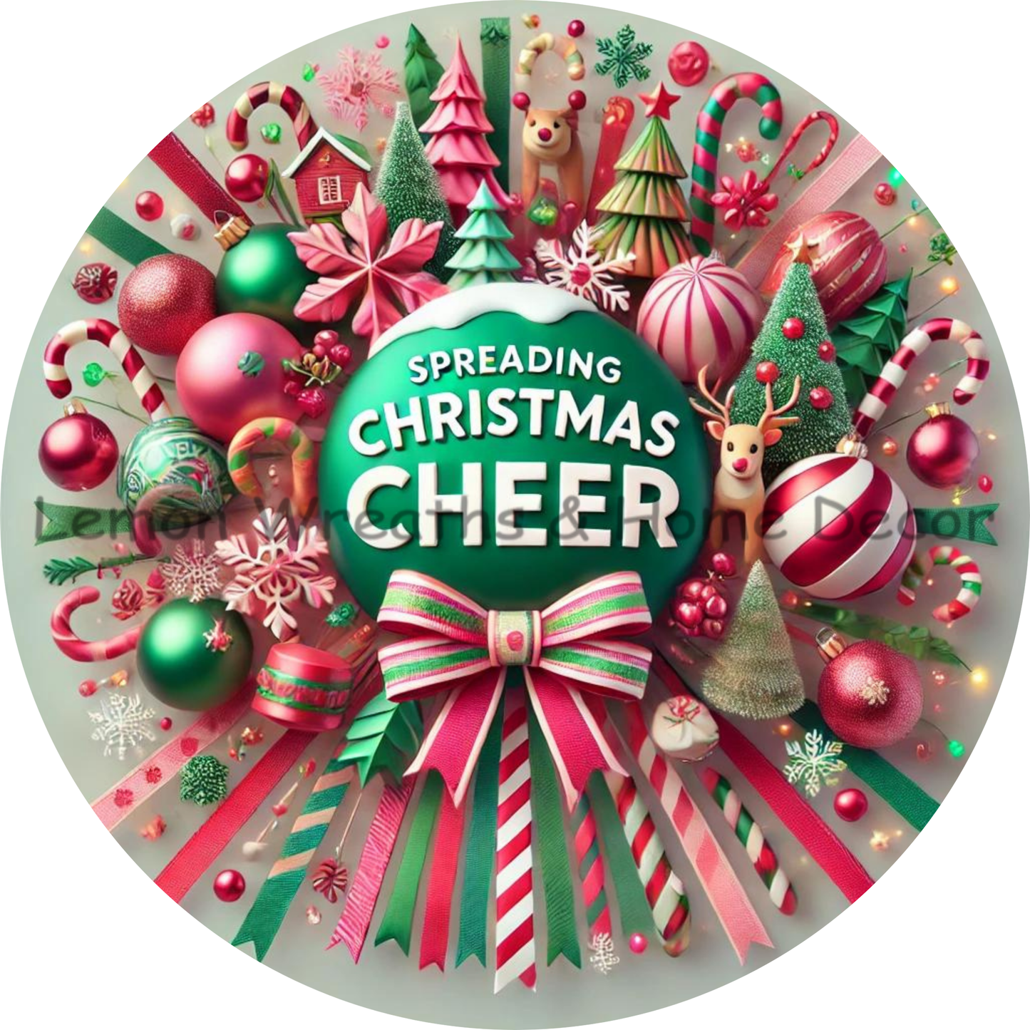 Spreading Christmas Cheer Sam's Ribbon Match Metal Sign