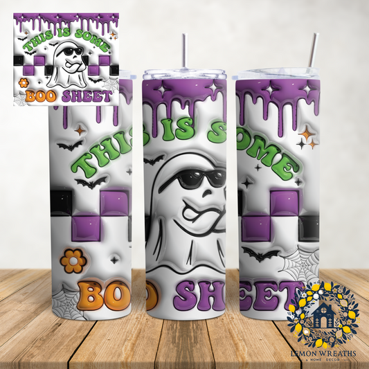 This Is Some Boo Sheet Purple Green Halloween 20oz Tumbler