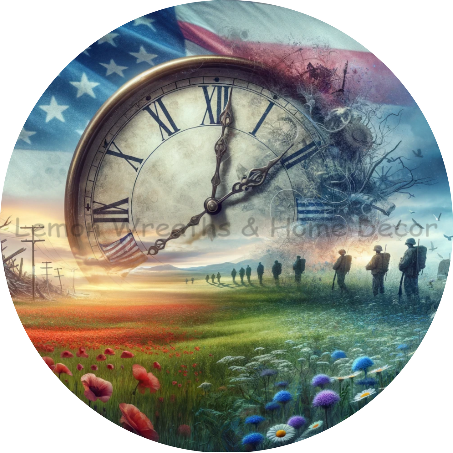 Timeless Sacrifice and Courage Round Metal Sign