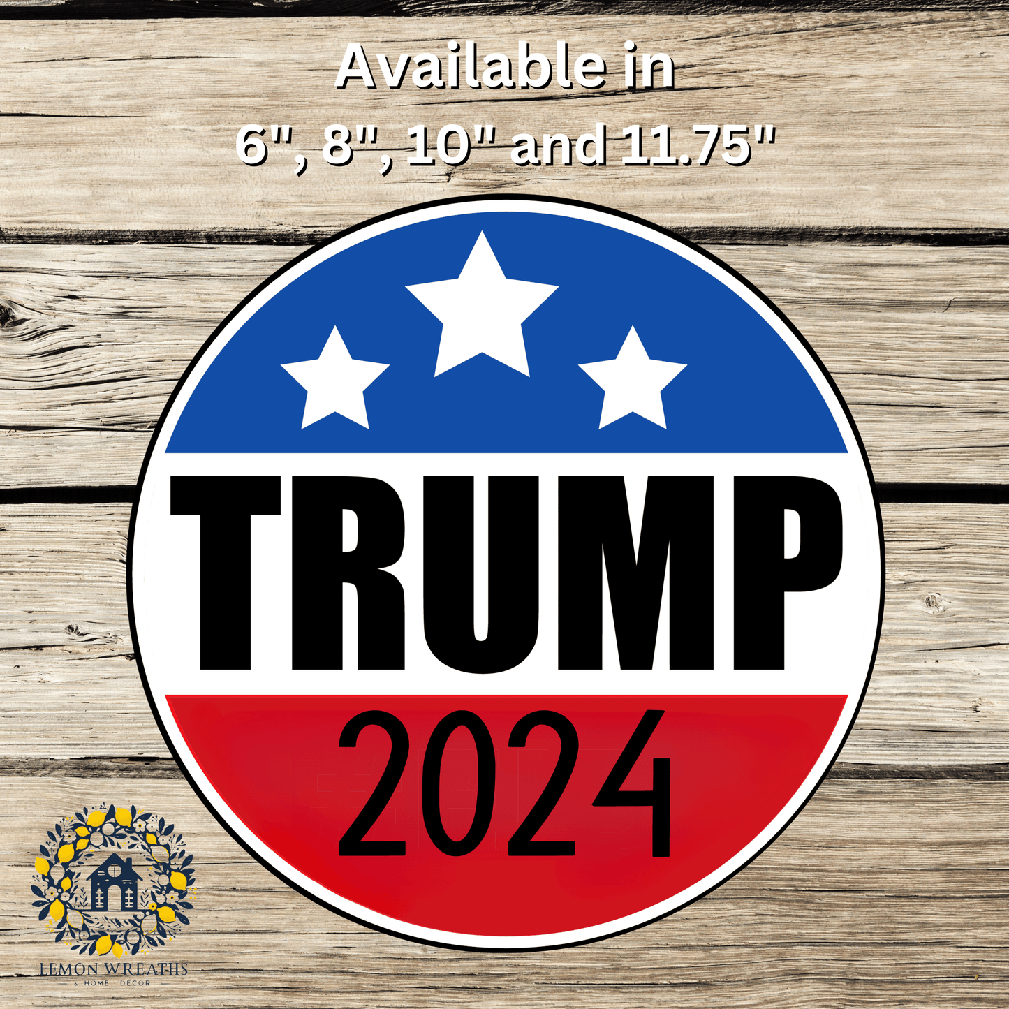 Trump 2024 Red Blue and Stars Metal Sign