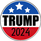 Trump 2024 Red Blue and Stars Metal Sign