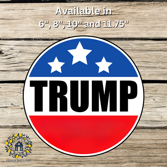 Trump Red Blue and Stars Metal Sign