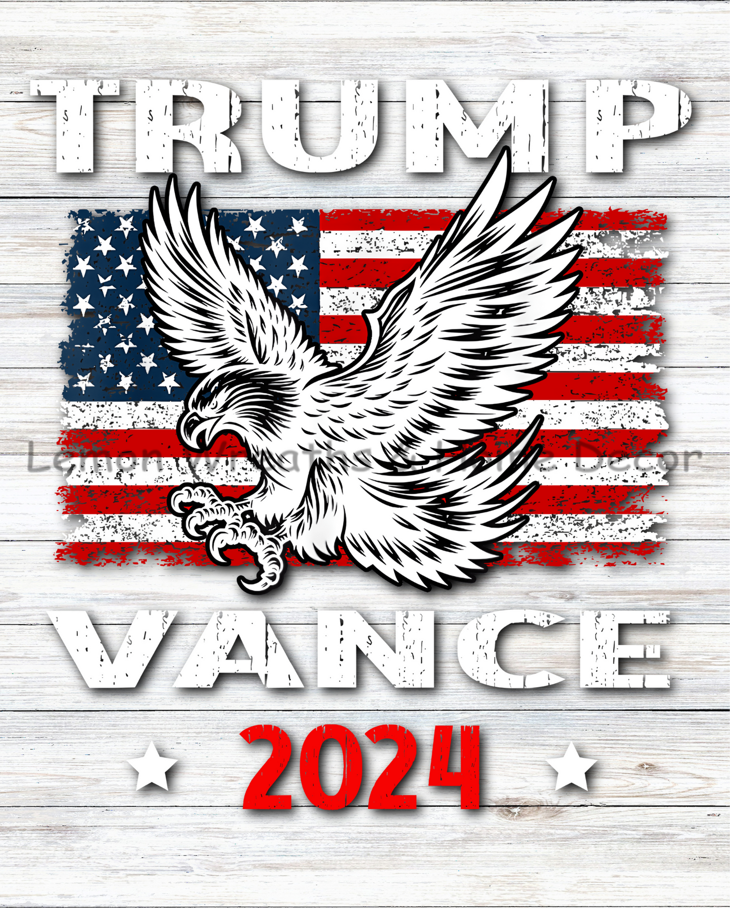 Trump Vance 2024 Eagle Flag Metal Sign