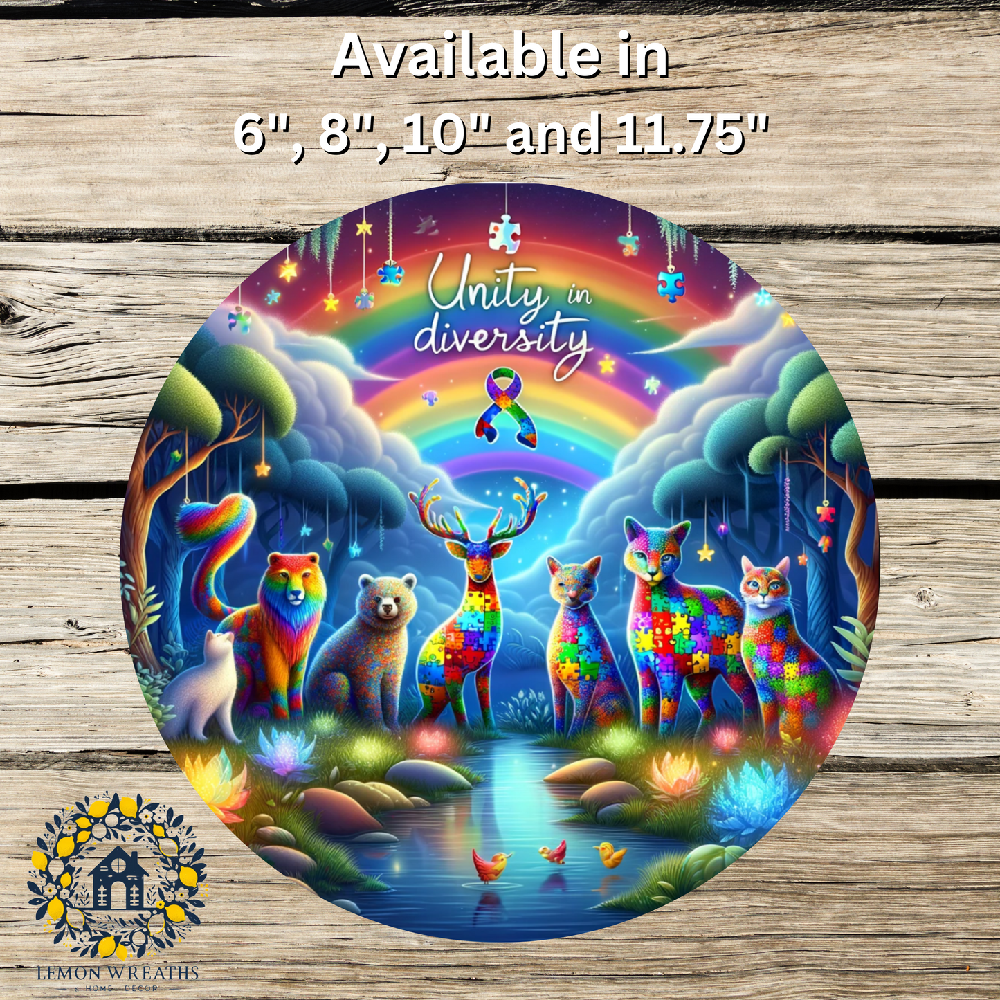 Unity in Diversity Round Metal Sign