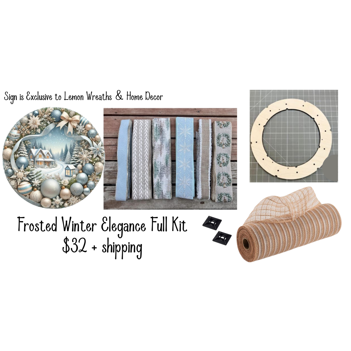 Frosted Winter Elegance Full Wreath Kit