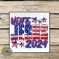 Vote Jesus 2024 Stars and Stripes Metal Sign