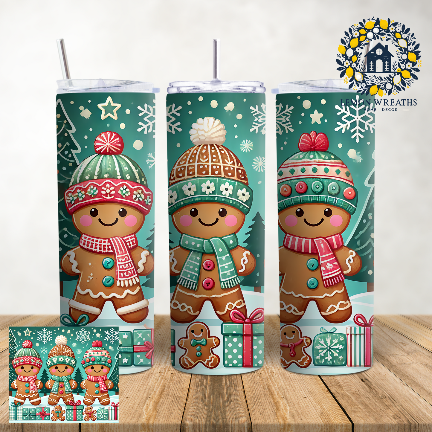 Winter Gingerbread Trio 20oz Tumbler