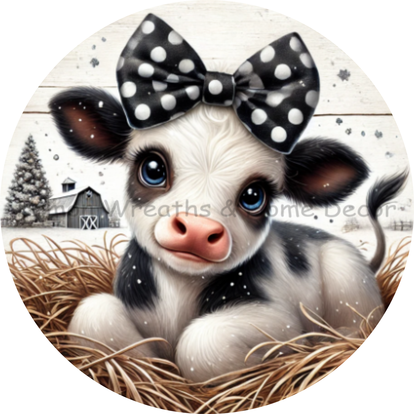 Winter Whimsy Calf Metal Sign