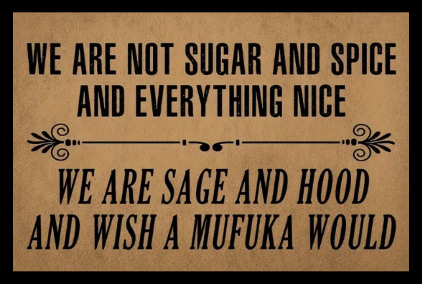 We Are Not Sugar and Spice Metal Sign