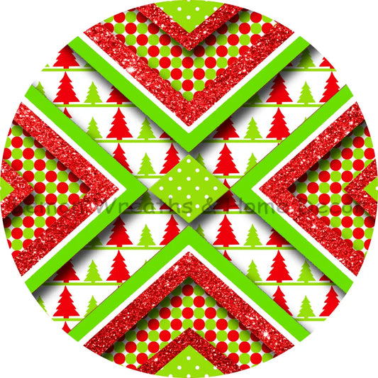 Abstract Christmas Sublimated Fabric Center