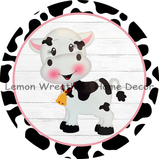 Adorable Milk Cow Metal Sign