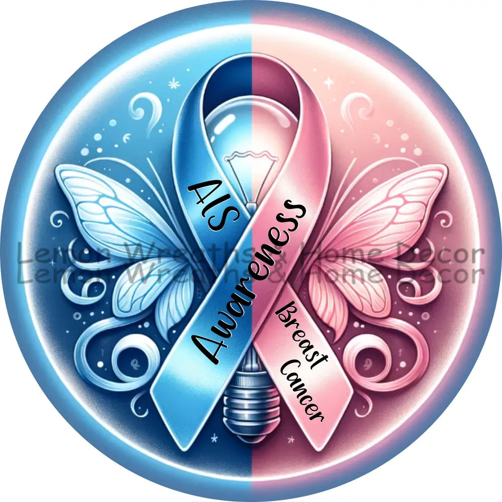 Als And Breast Cancer Awareness Metal Sign