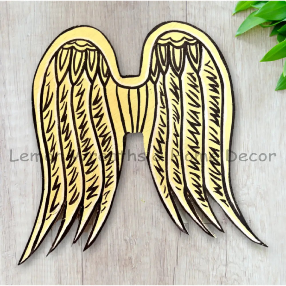 Angel Wings Wood Wreath Attachment Signs