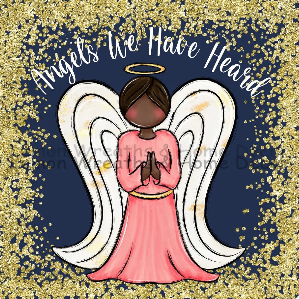 Angels We Have Heard On High Dark Skin Tone Angel Metal Sign