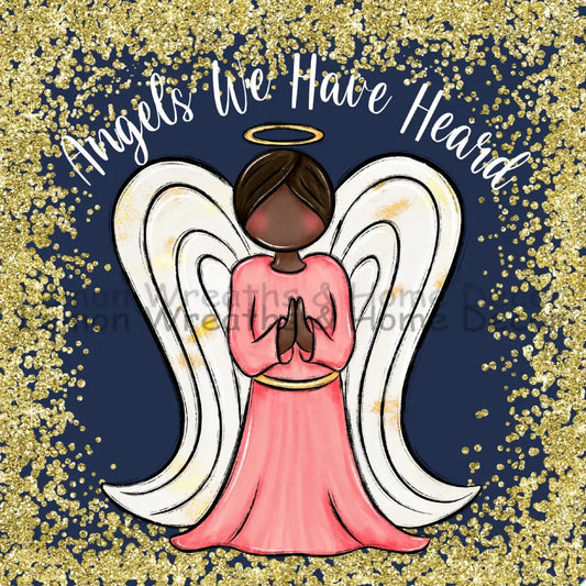 Angels We Have Heard On High Dark Skin Tone Angel Metal Sign