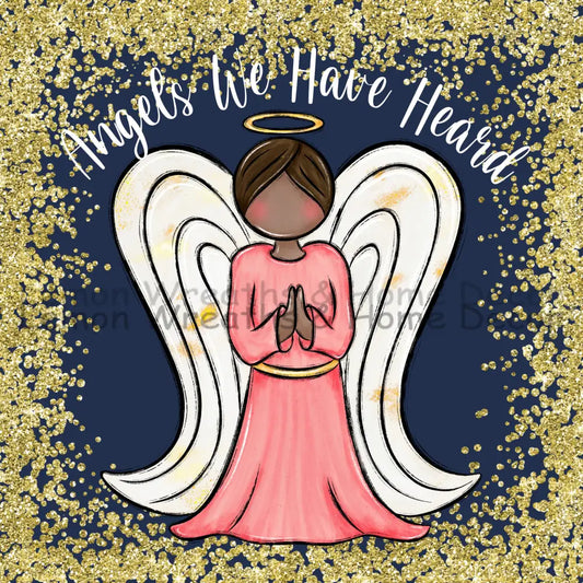 Angels We Have Heard On High Medium Skin Tone Angel Metal Sign