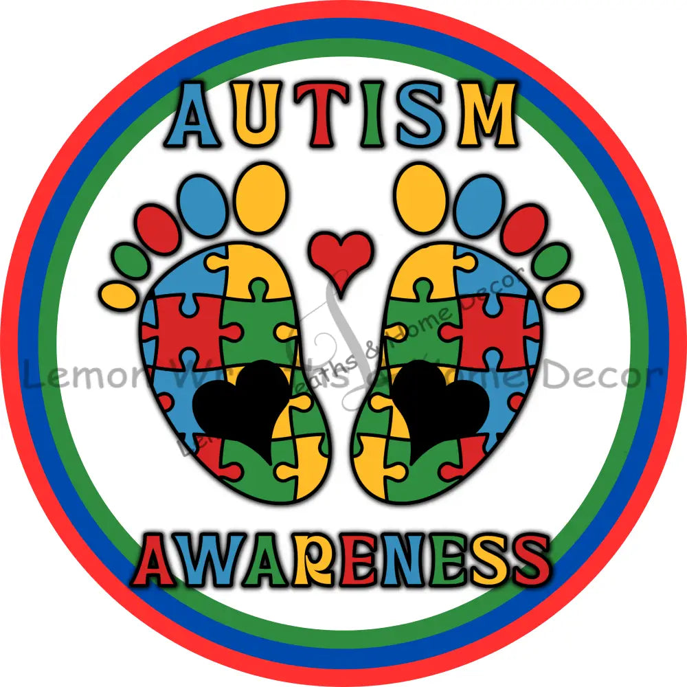 Autism Awareness Footprints Metal Sign 8