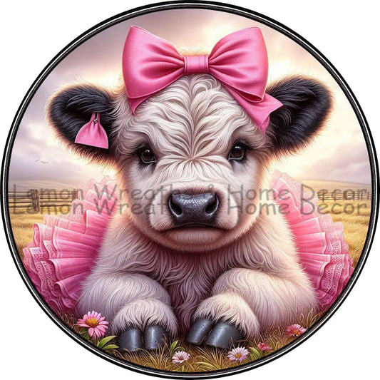 Baby Black Heifer Wearing A Tutu Metal Sign