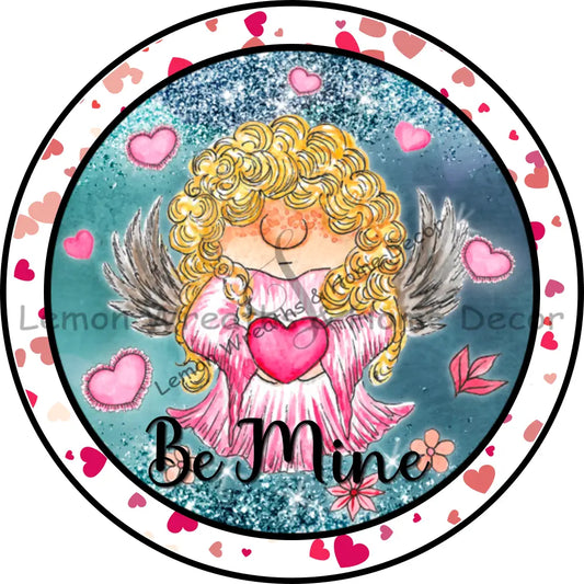 Be Mine Curly Hair Cupid Metal Sign 8