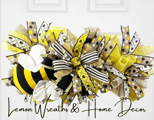 Yellow & Black Bee Themed Horizontal Swag