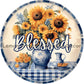 Blessed Sunflowers Country Kitchen Table Metal Sign 6 /
